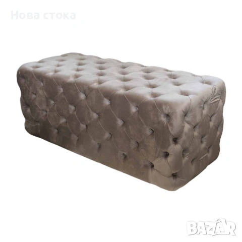 Табуретка плюш, бежов цвят, 130*53*50см