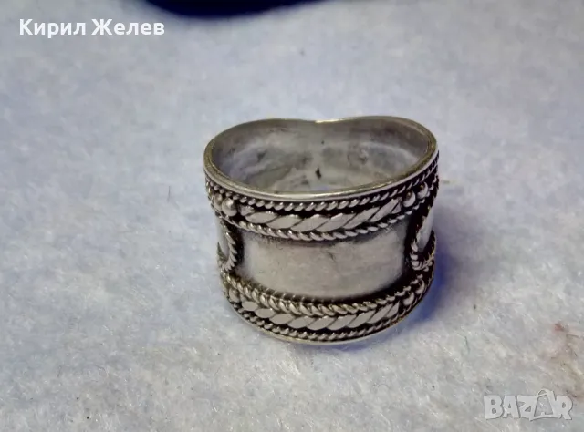 СТАРИНЕН РЕТРО АРТ ОРНАМЕНТИРАН СРЕБЪРЕН ПРЪСТЕН СРЕБРО ВИСОКА ПРОБА МАЙСТОРСКО БИЖУ 34933