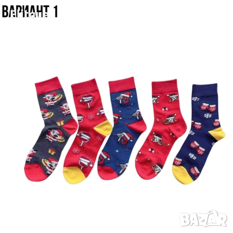Мъжки коледни чорапи, 10 чифта, от 1дизайн по 2 чифта в комплект, снимка 5 - Мъжки чорапи - 52832231