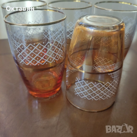 Стъклени чаши за вино/ракия,стари,ретро, снимка 5 - Чаши - 53316660