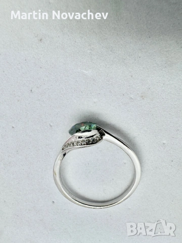 Сребърен пръстен с мойсанит (Диамант) 1 карат, снимка 7 - Пръстени - 53387421