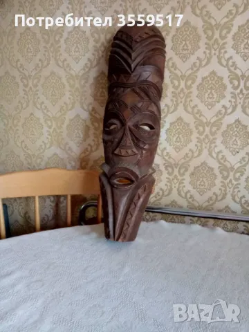 дървена африканска маска, снимка 3 - Декорация за дома - 49771496