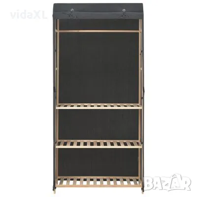 vidaXL Гардероб с 3 рафта, сив, 79x40x170 см, текстил(SKU:248187), снимка 2 - Гардероби - 48994951