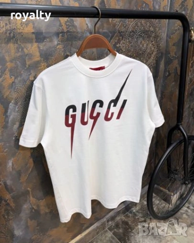 Gucci Нова Бяла Мъжка Тениска Гучи , снимка 3 - Тениски - 54100032