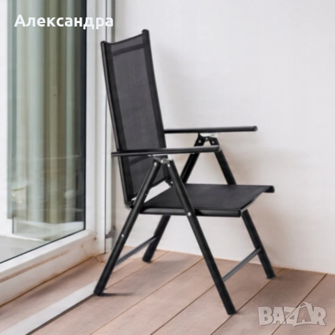 Сгъваем стоманен стол с регулиране на облегалката - издръжливост и елегантен дизайн, снимка 3 - Градински мебели, декорация  - 53833307