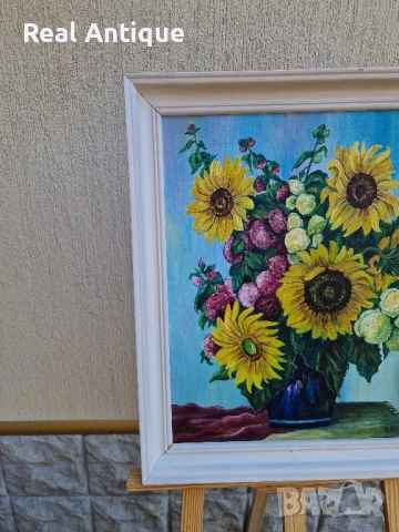 Красива антикварна авторска картина масло върху платно, снимка 5 - Антикварни и старинни предмети - 51054072