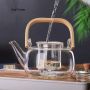 Стъклен чайник от Боросилкатно стълко,Стъклена цедка за чай, С топлоустоичива дръжка,Обем- 1л. , снимка 10
