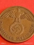 Две монети 1 райхсфенинг 1938г. Трети Райх Германия с свастика 53332, снимка 10