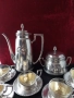Посребрен комлект за кафе-каничка, захарница, и чашки за кафе/чаша ,сребро, кана/, снимка 4