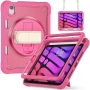 iPad mini 6 Heavy Duty Hybrid Tablet Case with Hand Grip & Strap TPU Силиконов Калъф и Протектор, снимка 4