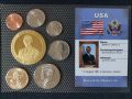 Комплектен сет - САЩ от 6 монети 2011 P + възпоменателен медал Барак Обама