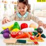 Игрален комплект за деца зеленчуци и плодове за рязане изработени от дърво - КОД 3542, снимка 2