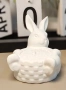 3D Великденски заек поставка за свещ свещник кашпа плетен панер силиконов молд форма смола гипс , снимка 2