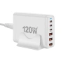 Станция за бързо зареждане хъб блок 120W GaN III 6-портова 65W порт, снимка 1