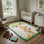 Детски килим "Дино Приключение" 120х160см – Бял с Динозавър и игра Дама-Палма, Противоплъзгащ и Миещ, снимка 4