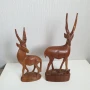 Стари дървени фигури на елени, снимка 1