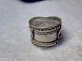 СТАРИНЕН РЕТРО АРТ ОРНАМЕНТИРАН СРЕБЪРЕН ПРЪСТЕН СРЕБРО ВИСОКА ПРОБА МАЙСТОРСКО БИЖУ 34933, снимка 1
