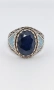 Сребърен мъжки пръстен от Тайланд със сапфири и опали, снимка 1