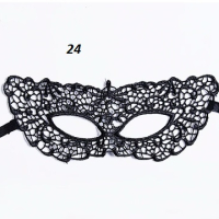 24 домино черна маска мрежеста дантела за лице очи маскарад парти бал, снимка 1 - Други - 44961579