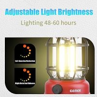 Акумулаторен фенер за къмпинг GEMEK ретро метална LED COB лампа светлина висяща димируема, снимка 11 - Къмпинг осветление - 45529190