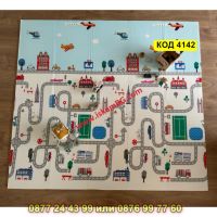 Сгъваемо детско килимче за игра, топлоизолиращо 160x180x1cm - Трафик + Джунгла - КОД 4142, снимка 3 - Други - 45509718