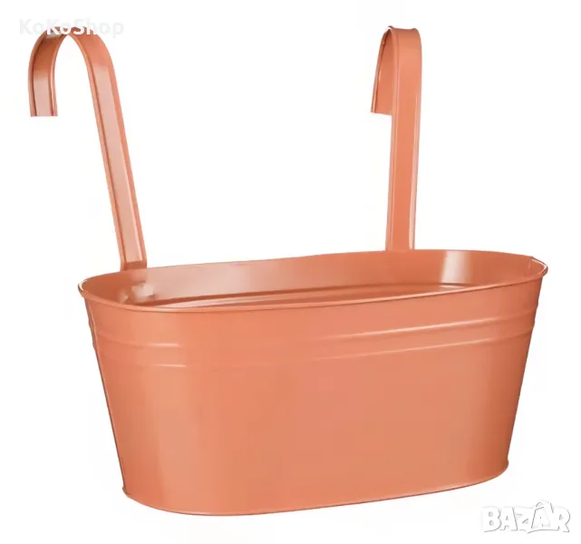 Кашпа за балкон-17х30х13.5 см./метална кашпа/кашпа за парапет, снимка 1