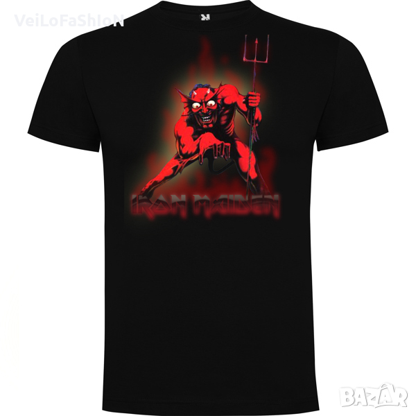 Нова мъжка тениска на музикалната група IRON MAIDEN с Демон, снимка 1