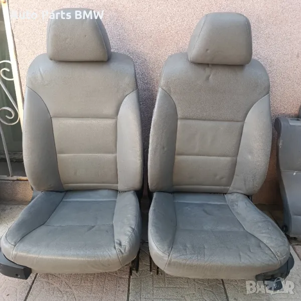 Кожен салон BMW E60 Седалки БМВ Е60 Сив кожен салон BMW E60, снимка 1