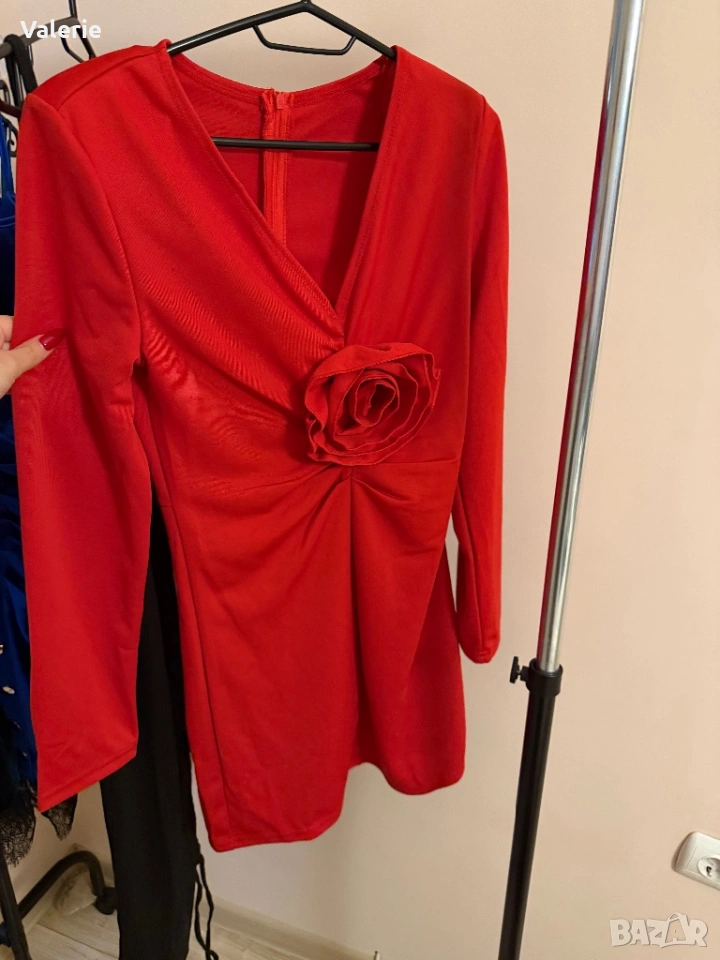 Дамска червена коктейлна рокля , снимка 1