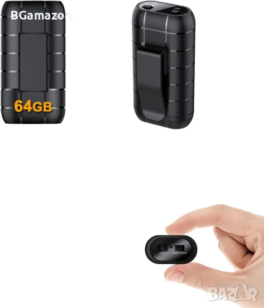 НОВ, ТЕСТВАН STTWUNAKE 64GB мини диктофон с гласово активиране, цифров аудио рекордер..., снимка 1