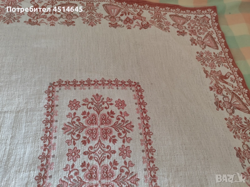 Ретро покривка лен 200/115 мм, снимка 1