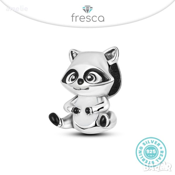 Талисман Fresca по модел тип Пандора сребро 925 Pandora Sweet Badger Charm. Колекция Amélie, снимка 1