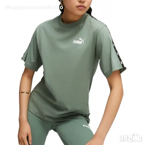 Дамска тениска PUMA Essentials Tape Tee Green, снимка 1