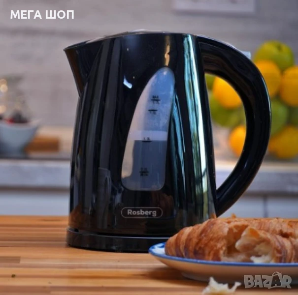 Електрическа кана Rosberg, 2200W, 1.7л., 2 ГОДИНИ ГАРАНЦИЯ, снимка 1