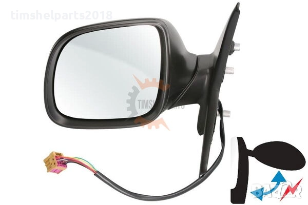 Огледало странично "Елекрическо" 9 PIN за Volkswagen Transporter T5/T6 2009-2015 - Шофьорска страна, снимка 1