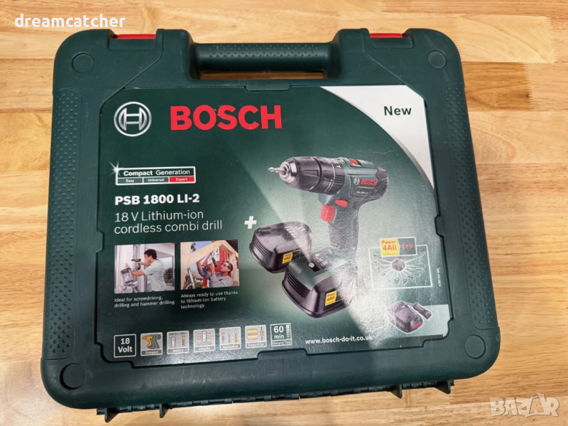 Акумулаторен витоверт Bosch Cordless Combi Drill PSB 1800 LI-2 (1 батерия, 18 Volt System, с куфар), снимка 1