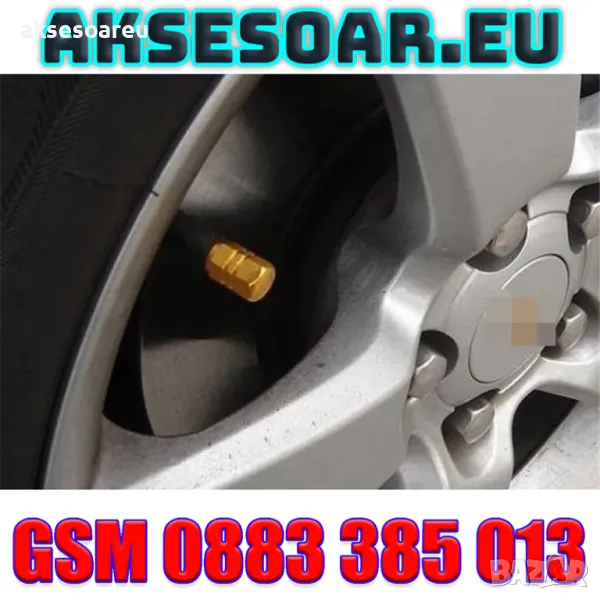 Нови 4 бр. алуминиеви капачки за вентили на джанти гуми за украса на кола автомобил колело велосипед, снимка 1