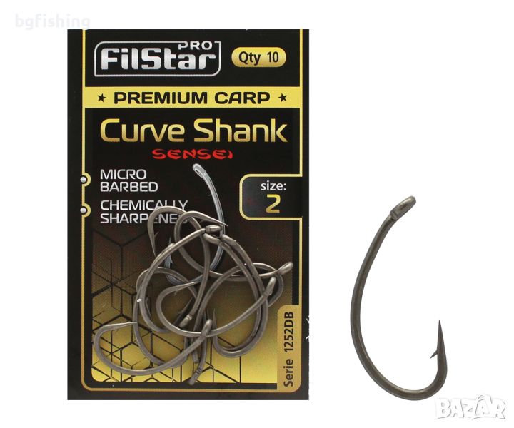 Куки F1252DB Premium Carp Curve Shank, снимка 1