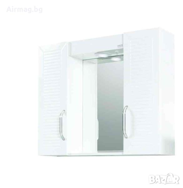 Мебел за баня с огледало LED осветление и плавно затваряне Кери, снимка 1