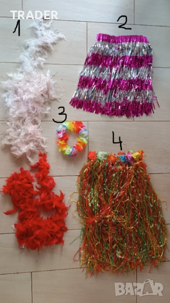 парти хавайска пола карибски стил гердан кабаре шал, снимка 1