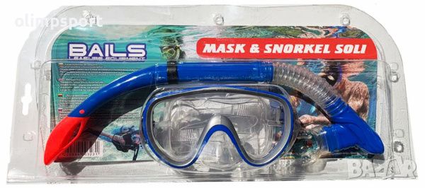 Комплект за плуване маска и шнорхел SOLI В прозрачна PVC  кутия - отваряема. , снимка 1