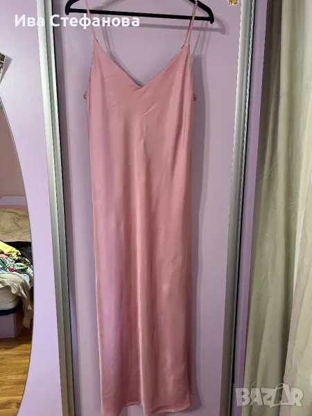 Нова нежна парти коктейлна розова сатен сатенена елегантна рокля Mohito , снимка 1