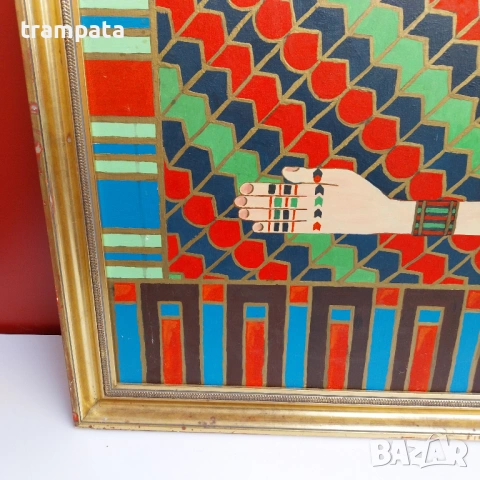 НАЙ ДОБРАТА ОФЕРТА Абстрактна живопис в египетски стил,Колаж, Египетска иконография, снимка 4 - Картини - 53066147