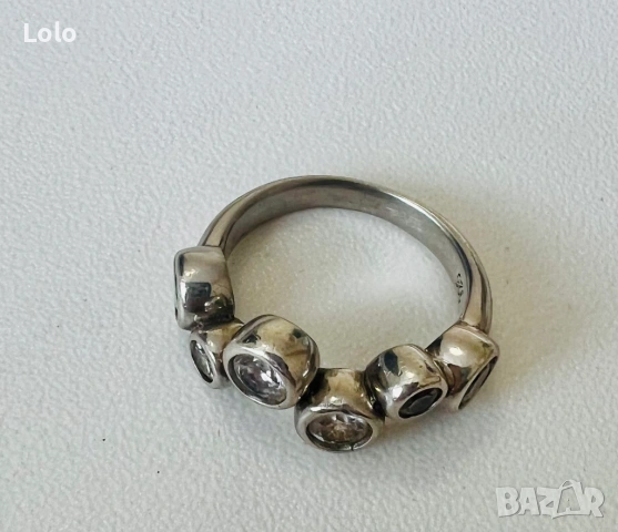 Елегантен пръстен от сребро 925 с цирконии-16мм, снимка 3 - Пръстени - 54005178
