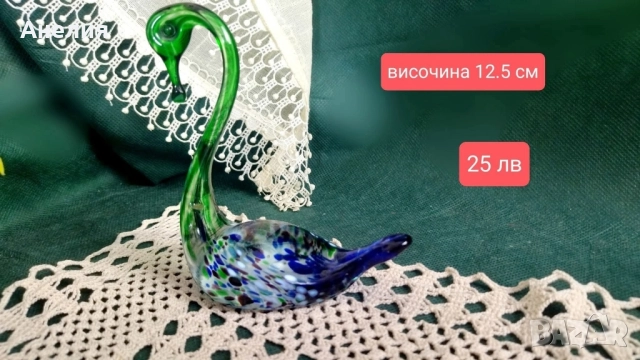 Мурано цветно стъкло лебед, снимка 2 - Декорация за дома - 52231208