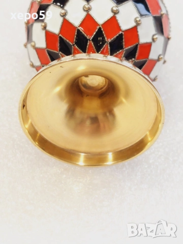 СССР-сребърно великденско(Пасхалное)яйце с клетъчен горещ емайл/среда 20 век,сребро 925, снимка 11 - Антикварни и старинни предмети - 52824916