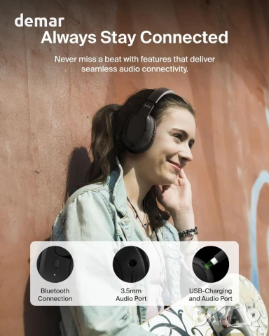 Belkin SoundForm Surround Bluetooth слушалки върху ушите, шумопотискане, 60 часа, черни, снимка 5 - Bluetooth слушалки - 50582444