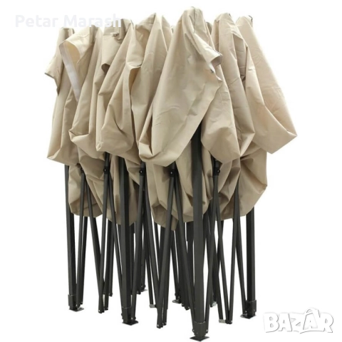 Луксозна градинска шатра KraftWorld 3×6 м – премиум бежово платнище, сгъваема конструкция, снимка 10 - Градински мебели, декорация  - 51465136