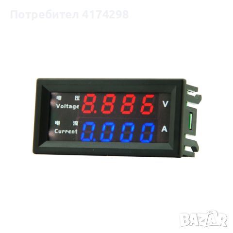 M4430 DC 100V / 10A Електронен цифров волтметър амперметър 0.28'' 4 бита червен/син LED, снимка 1 - Друга електроника - 46749711