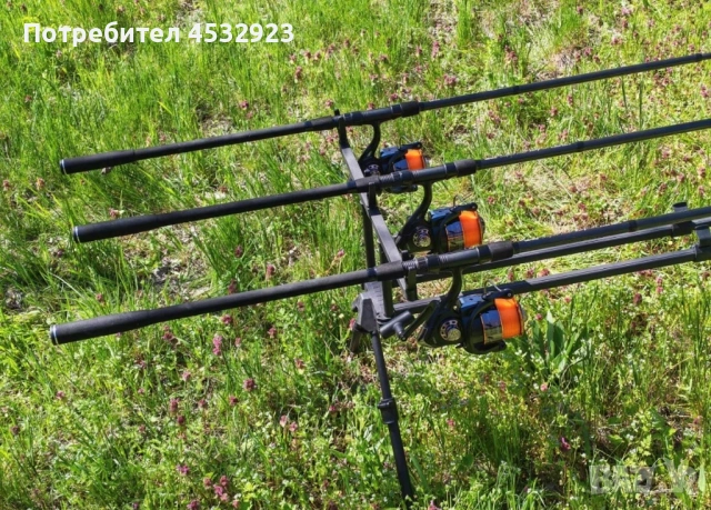 Комплект с по 3 Шарански Въдици OSAKO и 3 Макари OSAKO  8000 или10000 + Шаранджийска стойка ВЪДИЦИ:, снимка 4 - Въдици - 54192456